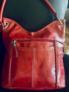 Rosetti Red Faux Leather Large Shoulder Bag - Women